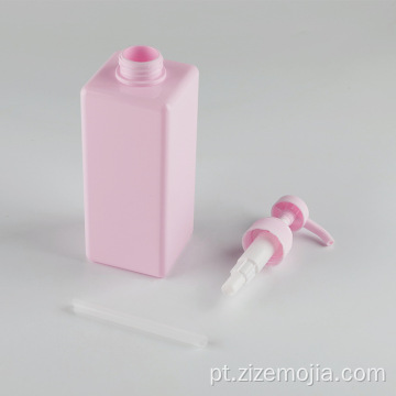 650ml vazio rosa petg plástico xampu quadrado garrafa